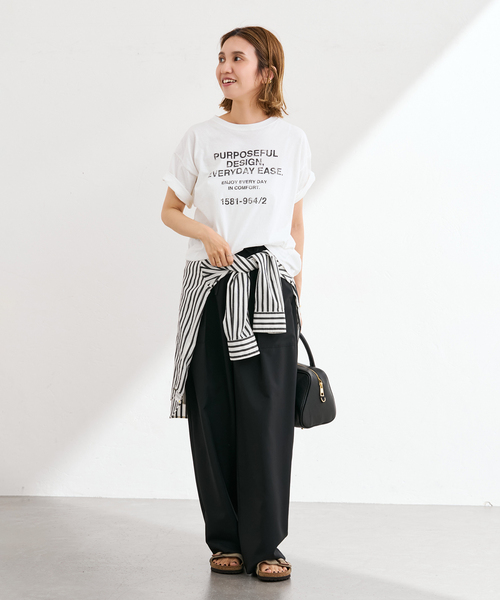 FRAMeWORK(フレームワーク)の「≪追加≫カスレロゴプリントTシャツ(Tシャツ/カットソー・レディース・ホワイト/チャコールグレー/ベージュ・FREE)」の12枚目の写真