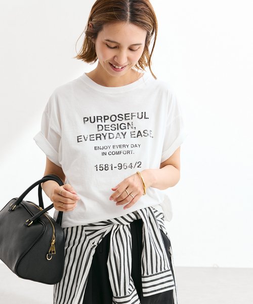 FRAMeWORK(フレームワーク)の「≪追加≫カスレロゴプリントTシャツ(Tシャツ/カットソー・レディース・ホワイト/チャコールグレー/ベージュ・FREE)」の15枚目の写真