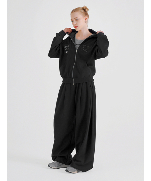 FABULOUS ARCHIVE(ファビュラスアーカイブ)の「EYELET SEVEN フーディ ジップアップ ブラック/ブラックグレー(FCG1ZP696M)(パーカー・レディース・ブラック/ブラック×グレー・MEDIUM/LARGE)」の15枚目の写真