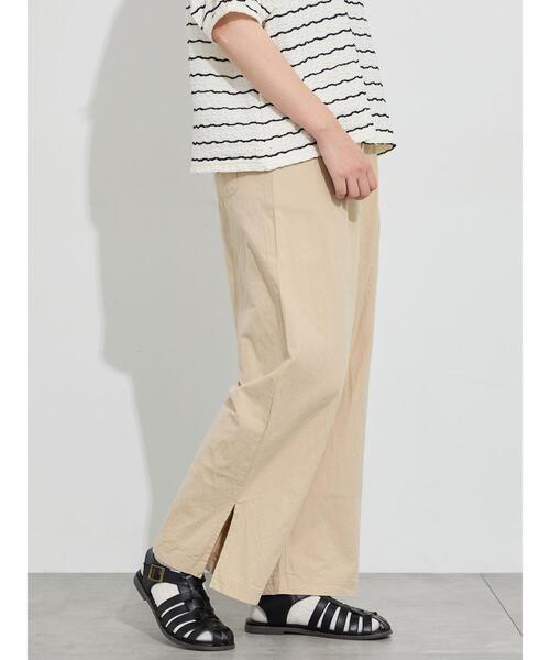 Samansa Mos2(サマンサ モスモス)の「【クールコットン】脇スリットストレートパンツ(その他パンツ・レディース・ブラウン/ベージュ/ハウンドトゥース・F)」の10枚目の写真