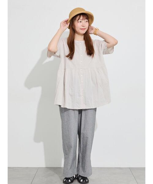 Samansa Mos2(サマンサ モスモス)の「【クールコットン】脇スリットストレートパンツ(その他パンツ・レディース・ブラウン/ベージュ/ハウンドトゥース・F)」の17枚目の写真