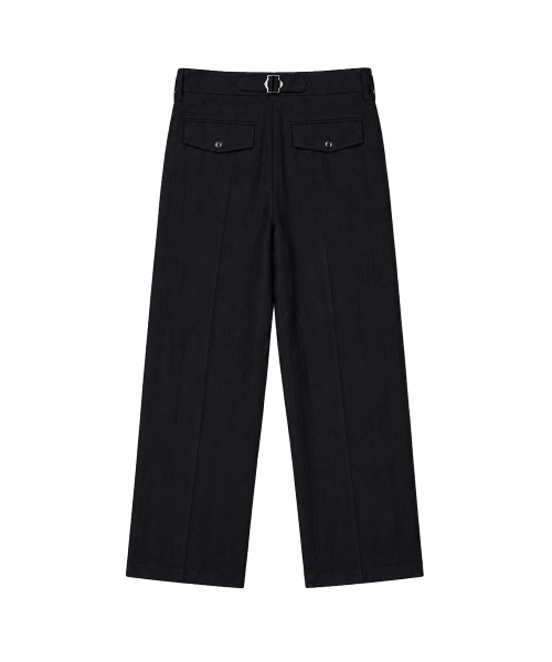 SYNQIA(シンキア)の「アシンメトリックタックディテールグルカトラウザー ドライブラック(スラックス・メンズ・その他・SMALL/MEDIUM/LARGE)」の4枚目の写真