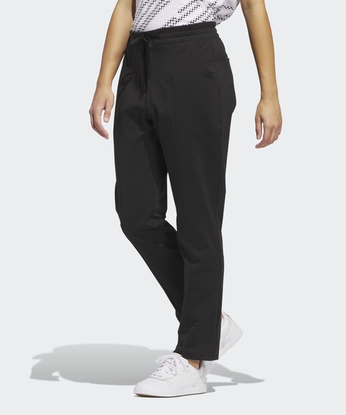 adidas(アディダス)の「ビヨンド ザ コース ベーシック アンクルパンツ【adidas Golf/アディダスゴルフ】(スウェットパンツ・レディース・ブラック・XX-LARGE/LARGE/X-LARGE/SMALL/X-SMALL/MEDIUM)」の1枚目の写真