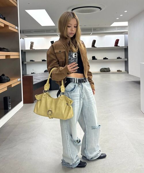 PLEASENOFOLLOW(プリーズノーフォロー)の「25Damaged Washing Wide Denim (Ice Blue)(デニムパンツ・レディース・その他・SMALL/MEDIUM/LARGE/X-SMALL)」の20枚目の写真