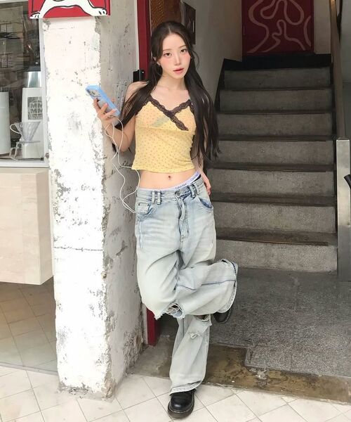 PLEASENOFOLLOW(プリーズノーフォロー)の「25Damaged Washing Wide Denim (Ice Blue)(デニムパンツ・レディース・その他・SMALL/MEDIUM/LARGE/X-SMALL)」の17枚目の写真
