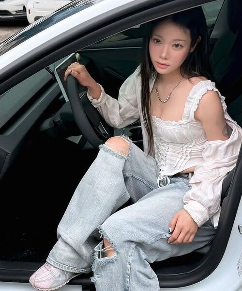 PLEASENOFOLLOW(プリーズノーフォロー)の「25Damaged Washing Wide Denim (Ice Blue)(デニムパンツ・レディース・その他・SMALL/MEDIUM/LARGE/X-SMALL)」の15枚目の写真