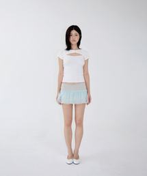 TULLE LAYERED MINI SKIRT SEAFOAM MINT