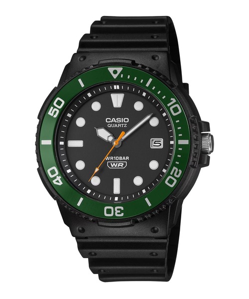 CASIO(カシオ)の「CASIO/カシオ 腕時計 CASIO Collection STANDARD MRW-240H-1E3JF(アナログ腕時計・メンズ・ブラック×グリーン・FREE)」の1枚目の写真