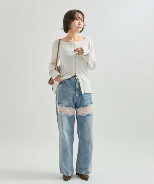 mystic(ミスティック)の「【ZOZO限定REVIVAL】26AW起毛リブボタンカーディガン(カーディガン/ボレロ・レディース・ネイビー/オフホワイト/ベージュ/ピンク/グレー/ブラウン/アイボリー/ブルー・FREE)」の14枚目の写真