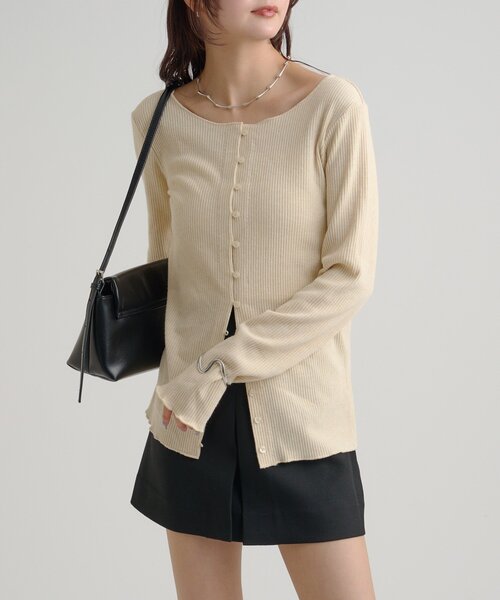 mystic(ミスティック)の「【ZOZO限定REVIVAL】26AW起毛リブボタンカーディガン(カーディガン/ボレロ・レディース・ネイビー/オフホワイト/ベージュ/ピンク/グレー/ブラウン/アイボリー/ブルー・FREE)」の20枚目の写真