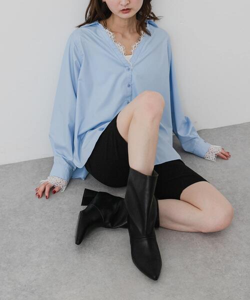 SENSE OF PLACE by URBAN RESEARCH（センスオブプレイスバイアーバンリサーチ）の「『抗菌/防臭』センターシームストレッチブーツワイドシャフトブーツ（ブーツ・レディース・ベージュ/ブラック/ブラウン・SMALL/LARGE/MEDIUM）」の2枚目の写真