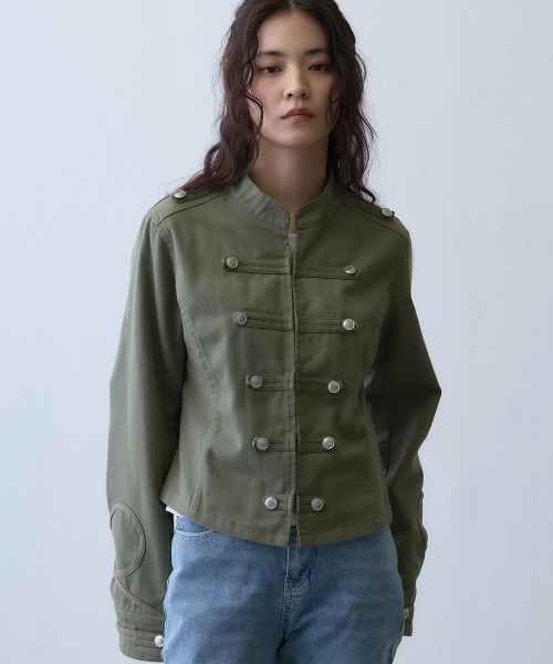 セール】military napoleon button cropped jacket / ミリタリー