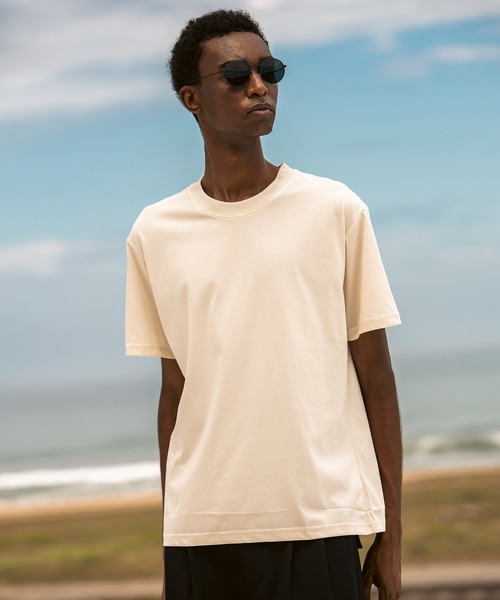 AKM Contemporary(エイケイエムコンテンポラリー)の「AKM Contemporary(エイケイエムコンテンポラリー)シルクブレンドクルーネックTシャツ(Tシャツ/カットソー・メンズ・ライトベージュ/ホワイト/ブラック/ネイビー・M/L/XL)」の4枚目の写真