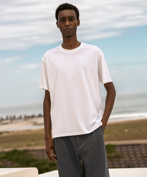 AKM Contemporary(エイケイエムコンテンポラリー)の「AKM Contemporary(エイケイエムコンテンポラリー)シルクブレンドクルーネックTシャツ(Tシャツ/カットソー・メンズ・ライトベージュ/ホワイト/ブラック/ネイビー・M/L/XL)」の6枚目の写真