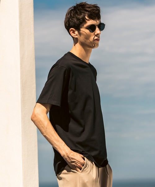 AKM Contemporary(エイケイエムコンテンポラリー)の「AKM Contemporary(エイケイエムコンテンポラリー)シルクブレンドクルーネックTシャツ(Tシャツ/カットソー・メンズ・ライトベージュ/ホワイト/ブラック/ネイビー・M/L/XL)」の8枚目の写真