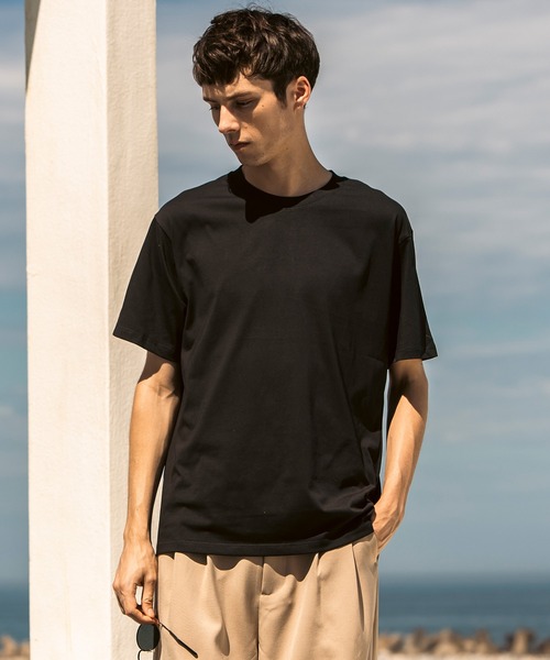 AKM Contemporary(エイケイエムコンテンポラリー)の「AKM Contemporary(エイケイエムコンテンポラリー)シルクブレンドクルーネックTシャツ(Tシャツ/カットソー・メンズ・ライトベージュ/ホワイト/ブラック/ネイビー・M/L/XL)」の10枚目の写真