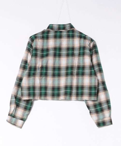 UP START(アップスタート)の「【Bls】 【ZL】【Bling Leads】ショート丈 韓国風チェックシャツ(BL)(シャツ/ブラウス・レディース・ブラウン・FREE)」の6枚目の写真