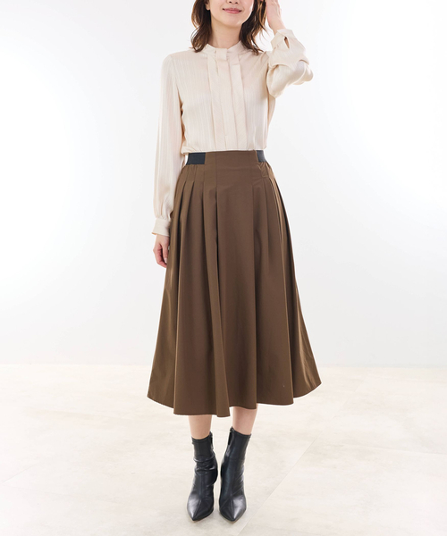 NARACAMICIE(ナラカミーチェ)の「【NARACAMICIE】サテンストライプフロントタック長袖ブラウス(シャツ/ブラウス・レディース・ホワイト/ネイビー/ブラック/オフホワイト/ピンク・L/M/S/XL)」の17枚目の写真