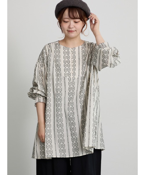 総刺繍チュニックブラウス（チュニック）｜TSUHARU by Samansa Mos2