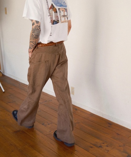 KHOKI(コッキ)の「【KHOKI】3D cutting denim pants(デニムパンツ・メンズ・ブラウン・1/2/3)」の4枚目の写真