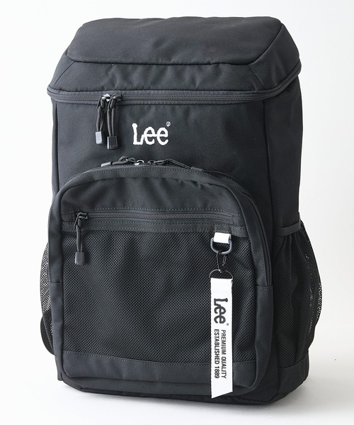 Lee(リー)の「【Lee/リー】【容量21L 撥水加工を施したポリエステル素材を使用】ボックスリュックA シンプル スタイリッシュ ブランドロゴ テープチャーム付き デイリーユース 通勤 通学(バックパック/リュック・レディース・ホワイト/ピンク/ライトグリーン・FREE)」の1枚目の写真
