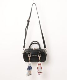 【PAUL & JOE ACCESSOIRES /ポール アンド ジョー アクセソワ 】 BAG WITH GIPSY&NOUNETTE CAHRM チャーム付きミニボストンバッグ