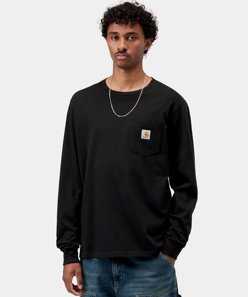 Carhartt(カーハート)の「Carhartt WIP/カーハート ダブリューアイピー 長袖 Tシャツ ロンT ワンポイントロゴ ポケット ポケT ロングスリーブポケットTシャツ L/S Pocket T-Shirt I030437-26FW(Tシャツ/カットソー・メンズ・ブラック・S/M/L)」の1枚目の写真