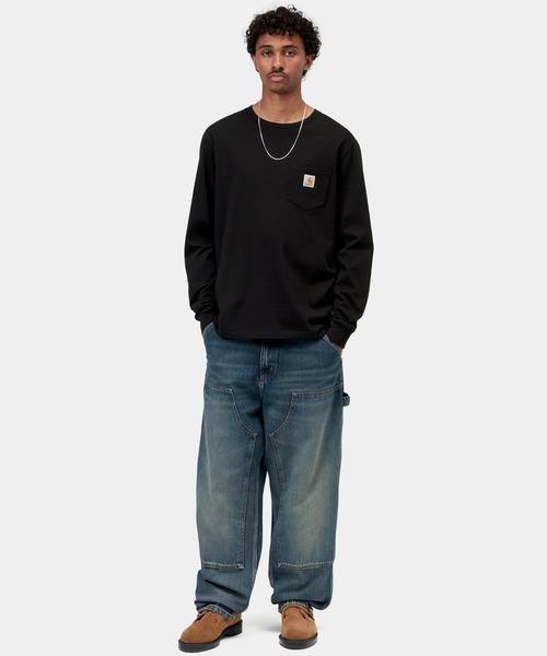 Carhartt(カーハート)の「Carhartt WIP/カーハート ダブリューアイピー 長袖 Tシャツ ロンT ワンポイントロゴ ポケット ポケT ロングスリーブポケットTシャツ L/S Pocket T-Shirt I030437-26FW(Tシャツ/カットソー・メンズ・ブラック・S/M/L)」の7枚目の写真