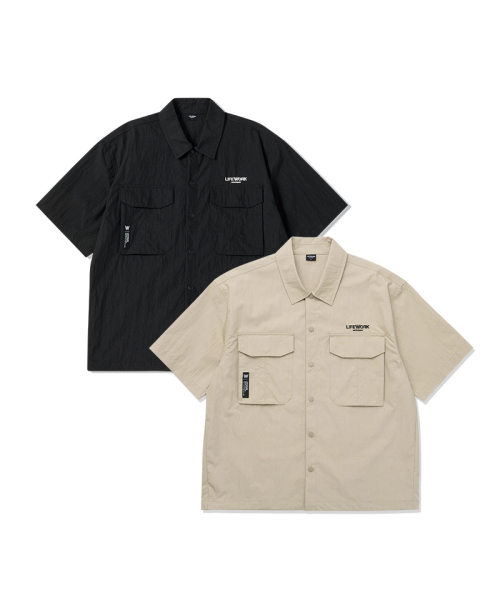 LIFE WORK（ライフワーク）の「ユーティリティツーポケット半袖シャツ（シャツ/ブラウス・メンズ・ベージュ/ブラック・MEDIUM/LARGE）」の3枚目の写真