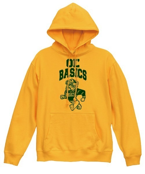 Ol' Basics(オールベーシックス)の「Ol' Basics(オール・ベーシックス) プルパーカー スウェット ブルドッグイラスト プリント 裏毛 トップス メンズ ユニセックス(パーカー・メンズ・インディゴブルー/ゴールド/モスグリーン/アッシュ・M/L/XL)」の4枚目の写真
