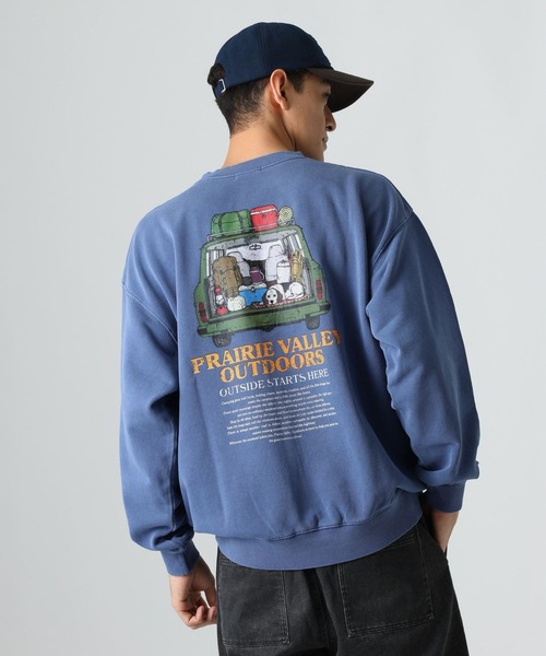 BAYFLOW(ベイフロー)の「ヴィンテージアニマルスウェット(スウェット・メンズ・カーキ/ネイビー/オフホワイト・MEDIUM/LARGE/SMALL)」の1枚目の写真