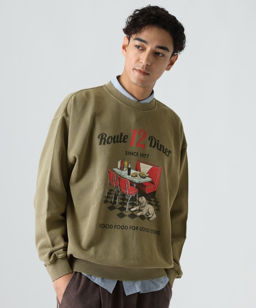 BAYFLOW(ベイフロー)の「ヴィンテージアニマルスウェット(スウェット・メンズ・カーキ/ネイビー/オフホワイト・MEDIUM/LARGE/SMALL)」の3枚目の写真