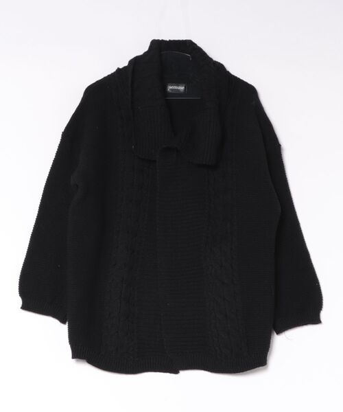 semuse(セミューズ)の「こなれルーズニットロングカーディガン(カーディガン/ボレロ・レディース・ブラック/グレー・FREE)」の6枚目の写真