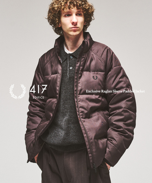 417 EDIFICE(フォーワンセブンエディフィス)の「FRED PERRY / フレッドペリー 417別注 ラグランスリーブ パデッドジャケット(その他アウター・メンズ・ブラック/ブラウン/カーキ・SMALL/MEDIUM/LARGE)」の2枚目の写真