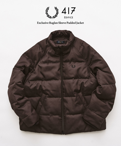 417 EDIFICE(フォーワンセブンエディフィス)の「FRED PERRY / フレッドペリー 417別注 ラグランスリーブ パデッドジャケット(その他アウター・メンズ・ブラック/ブラウン/カーキ・SMALL/MEDIUM/LARGE)」の5枚目の写真