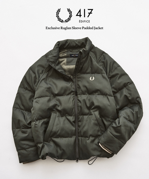 417 EDIFICE(フォーワンセブンエディフィス)の「FRED PERRY / フレッドペリー 417別注 ラグランスリーブ パデッドジャケット(その他アウター・メンズ・ブラック/ブラウン/カーキ・SMALL/MEDIUM/LARGE)」の6枚目の写真