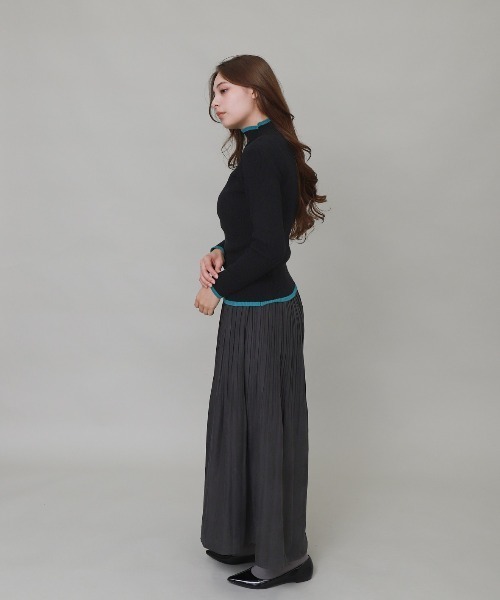libelle more(リベル モア)の「配色ラインボトルネックリブニット(ニット/セーター・レディース・杢グレー/オフホワイト/ブラウン/ブラック・M)」の21枚目の写真