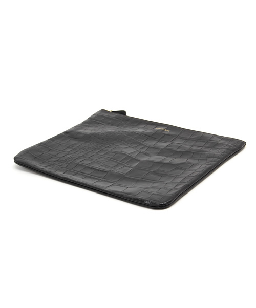 BARDOT ROSE(バルドロゼ)の「【BARDOT ROSE】ジェントル クロコ ビッグ ポーチ(クラッチバッグ・レディース・ホワイト/ブラック/ベージュ・FREE)」の5枚目の写真