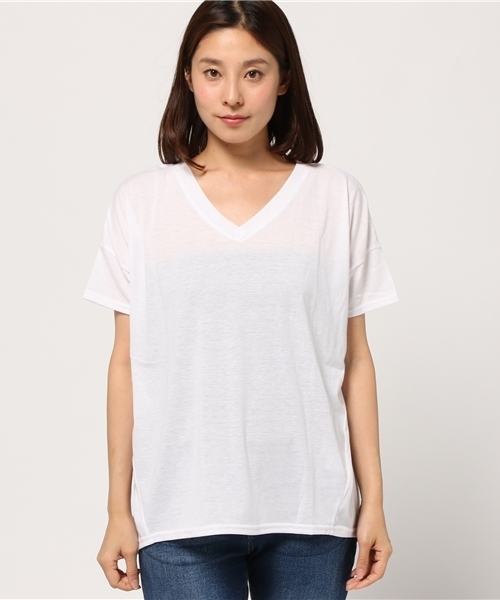 VENCEEXCHANGE(ヴァンスエクスチェンジ)の「バンダナ付きVネックT(Tシャツ/カットソー・レディース・ブラック/オリーブ/ピンク/オフホワイト・MEDIUM)」の7枚目の写真