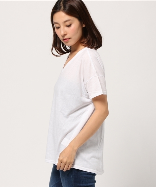 VENCEEXCHANGE(ヴァンスエクスチェンジ)の「バンダナ付きVネックT(Tシャツ/カットソー・レディース・ブラック/オリーブ/ピンク/オフホワイト・MEDIUM)」の8枚目の写真