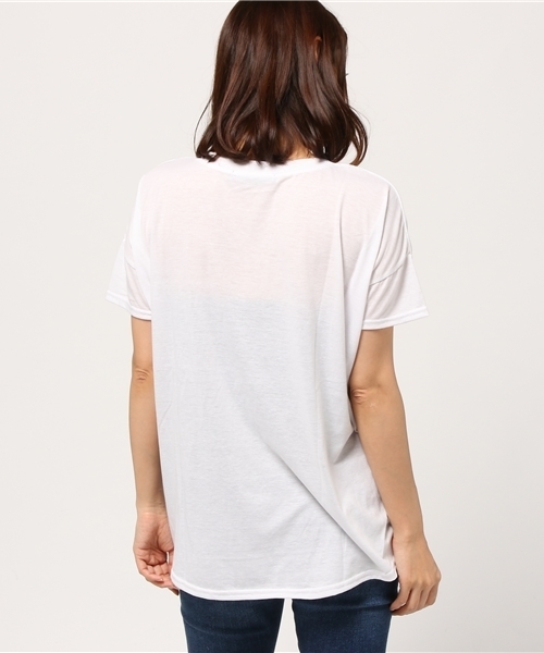 VENCEEXCHANGE(ヴァンスエクスチェンジ)の「バンダナ付きVネックT(Tシャツ/カットソー・レディース・ブラック/オリーブ/ピンク/オフホワイト・MEDIUM)」の9枚目の写真