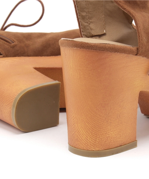 WEGO（ウィゴー）の「WEGO/レースアップウッドサンダル（サンダル・レディース・キャメル/ブラック/ベージュ・MEDIUM/LARGE）」の10枚目の写真