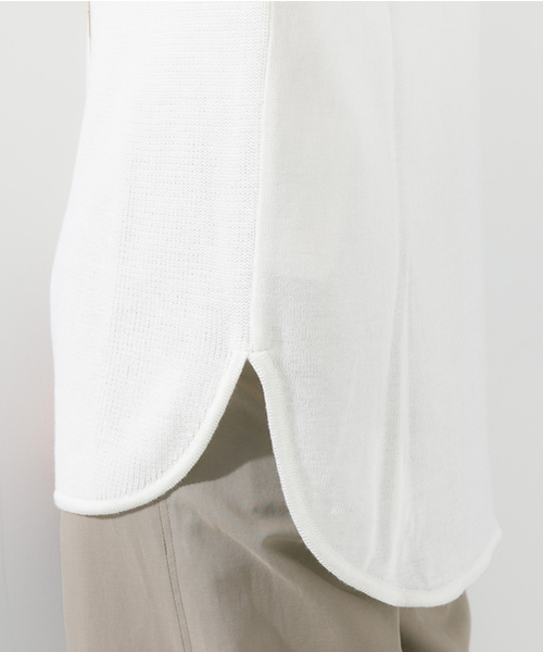 STUDIOUS（ステュディオス）の「【STUDIOUS】ウール混畔編みヘムラウンドニット（ニット/セーター・レディース・ホワイト/グレー・FREE）」の19枚目の写真
