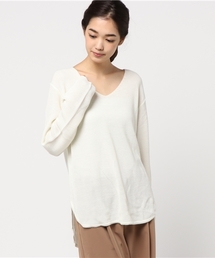 STUDIOUS | ウール混畔編みヘムラウンドKN(ニット/セーター)