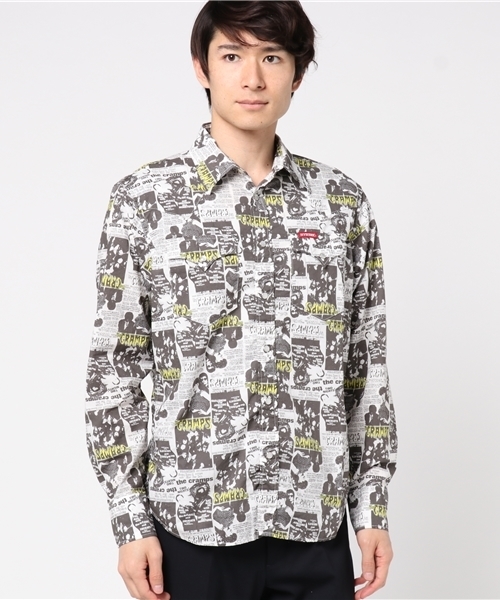 HYSTERIC GLAMOUR(ヒステリックグラマー)の「CR/THE CRAMPS FLYERS総柄 長袖ウエスタンSH(シャツ/ブラウス・メンズ・その他2・SMALL/MEDIUM/LARGE)」の2枚目の写真