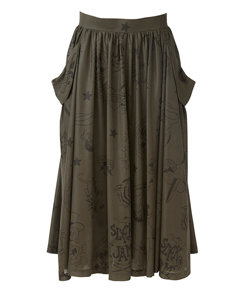 HYSTERIC GLAMOUR TATOOPATTERN総柄ギャザースカート HYSTERIC GLAMOUR TATOOPATTERN総柄ギャザースカート - メルカリ