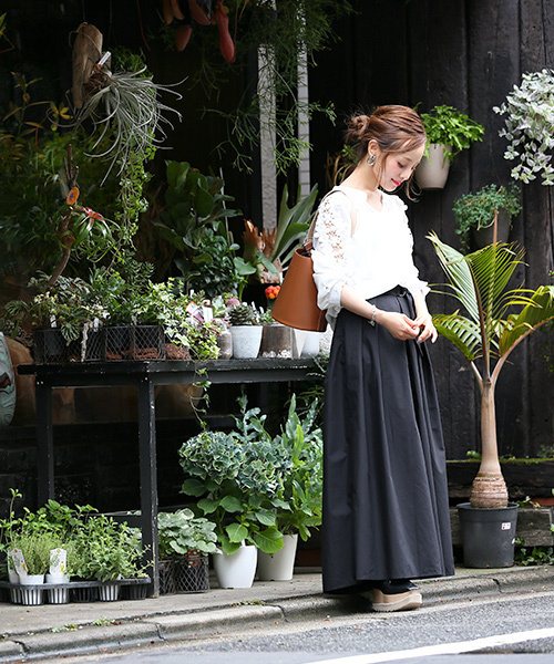 coca（coca）（コカ）の「ケミカルレーススリーブシフォンブラウス（シャツ/ブラウス・レディース・ブラック/ホワイト・ONE SIZE）」の14枚目の写真