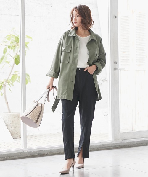 KOBE LETTUCE（コウベレタス）の「フレンチスリーブVネックサマーニットバックオープントップス（ニット/セーター・レディース・オフホワイト/ブラウン/ベージュ/ネイビー/マスタード/グリーン/レッド/ブラック/カーキ/ワイン/レモンイエロー/ライトパープル/グリーン系その他/コーラル/その他1/その他2/グレイッシュベージュ/ミント/ブルー・FREE）」の22枚目の写真