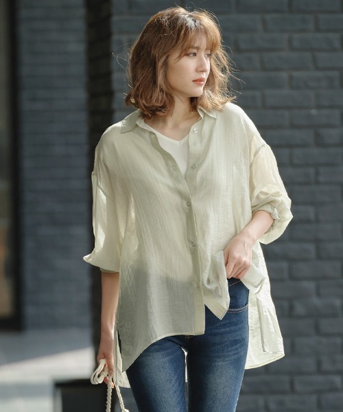 KOBE LETTUCE（コウベレタス）の「フレンチスリーブVネックサマーニットバックオープントップス（ニット/セーター・レディース・オフホワイト/ブラウン/ベージュ/ネイビー/マスタード/グリーン/レッド/ブラック/カーキ/ワイン/レモンイエロー/ライトパープル/グリーン系その他/コーラル/その他1/その他2/グレイッシュベージュ/ミント/ブルー・FREE）」の20枚目の写真