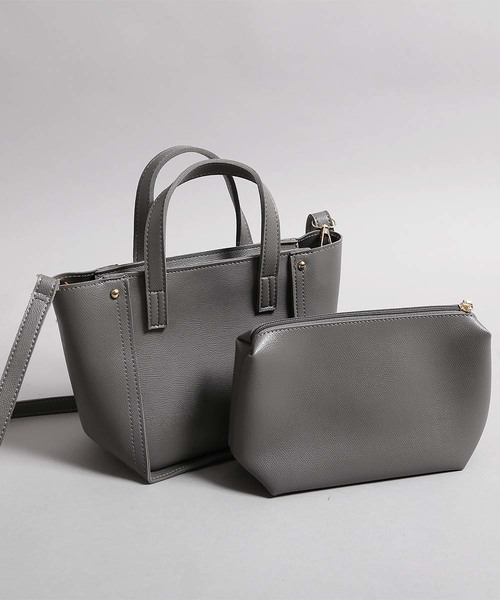 PLAIN CLOTHING（プレーンクロージング）の「フェイクレザー2wayショルダーバッグ【PLAIN CLOTHING】（ショルダーバッグ・レディース・ベージュ/グレー/ブラック/ワイン・FREE）」の14枚目の写真